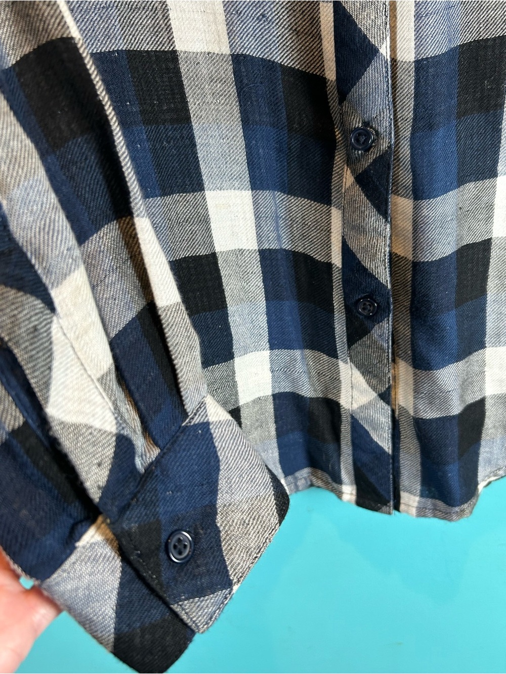 Rails Blue and White flannel plaid Button-Up Shirt - Picture 3 of 5